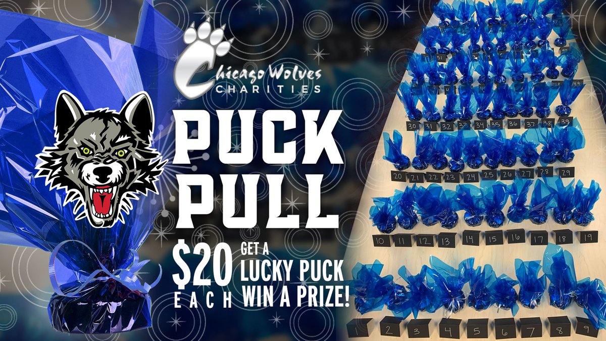 Chicago_Wolves's tweet photo. The Wolves Puck Pull starts today! Here’s how to get a mystery puck and help #ChicagoWolvesCharities:
1. Visit https://t.co/rFYRCMHzGj.
2. Choose a puck signed by a former Wolves player. Who knows whom you'll get?
3. If your puck is signed by Skates, you win a team-signed prize! https://t.co/z7AuaSYbrT