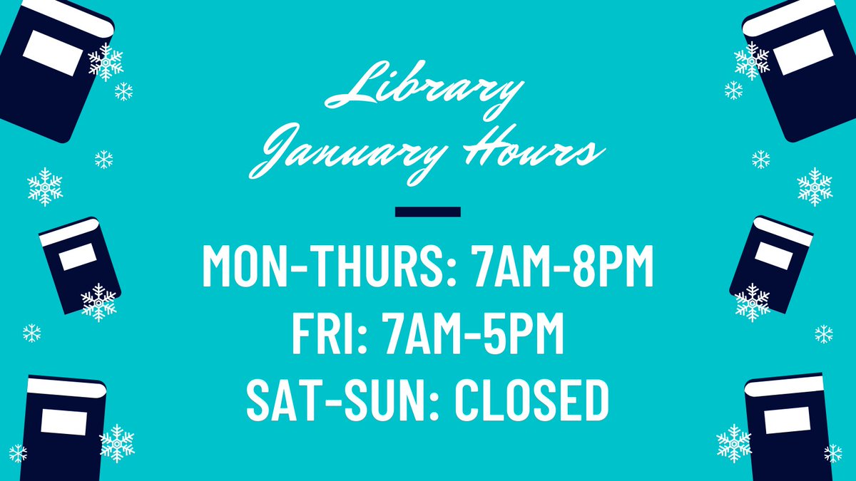 uafslibrary's tweet photo. Welcome back, Lions! When you visit the Library this semester, remember to wear a mask &amp; maintain a 6-foot social distance. You may study with others as long as you follow these guidelines. 

During January, our hours will be Mon-Thurs: 7am-8pm, Fri: 7am-5pm, Sat-Sun: Closed. https://t.co/vKlYvVi183