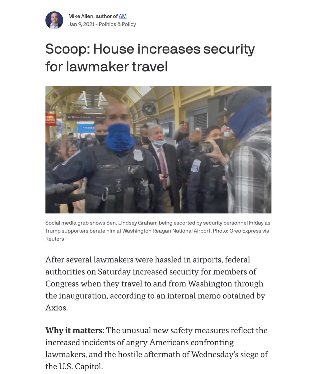 House Sergeant at Arms & U.S. Capitol Police have partnered with Washington Metro Airports Authority and US Air Marshals to increase security for Members of Congress while traveling to and from Washington D.C."Being SCARED Of Trumpers makes them oppress us more.