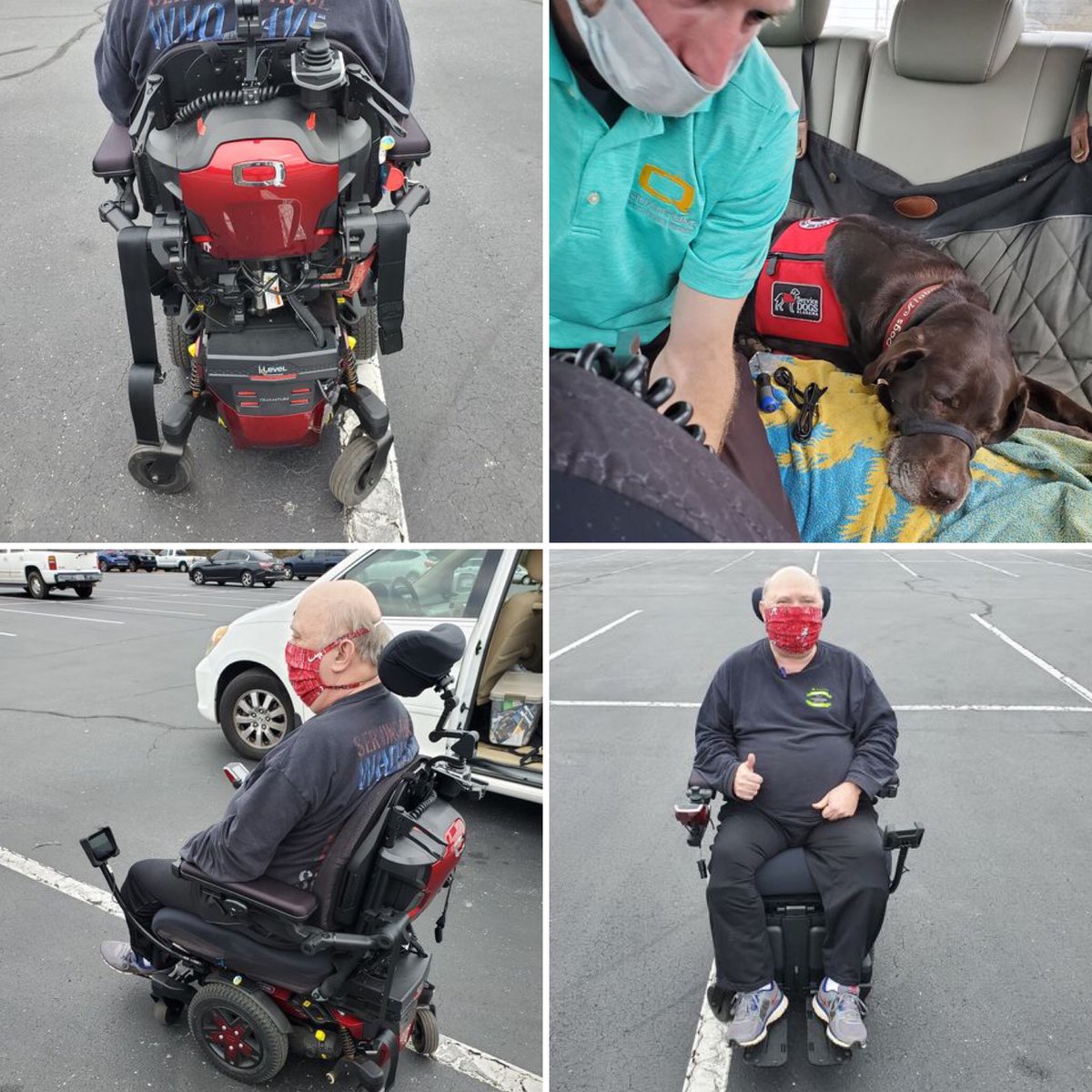 QuantumRehab's tweet photo. WE'RE BACK! π Another successful install of the Quantum backup camera. Scott Landreth's service dog πΎ was extremely helpful in the process! π
.
.
.
#BackupCamera #QuantumBackupCamera #Quantum #QuantumRehab #Dogs #Wheelchairs #WheelchairLife #ServiceDogs https://t.co/Paf4ekSYMG