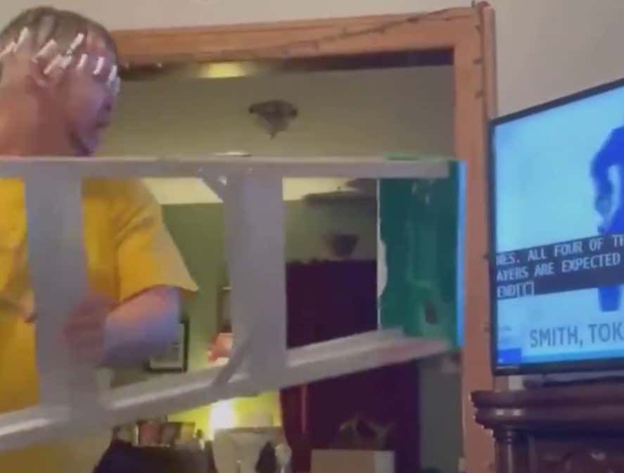 A Ladder Through The TV Is The Only Appropriate Way For a Steelers Fan To React To Baker Mayfield Ending Their Season barstoolsports.com/blog/3238891/a…