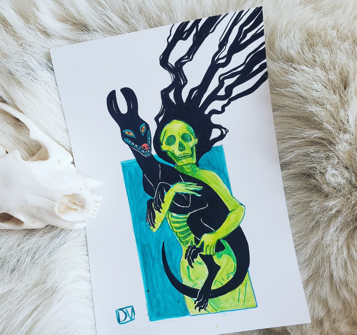 Zooophagous's tweet photo. Hi #TransCrafted I'm October (Tobi) I am a tattoo artist apprentice and illustrator from the midwest. I like skulls, pagan gods and cats https://t.co/GEOv9gmwBt