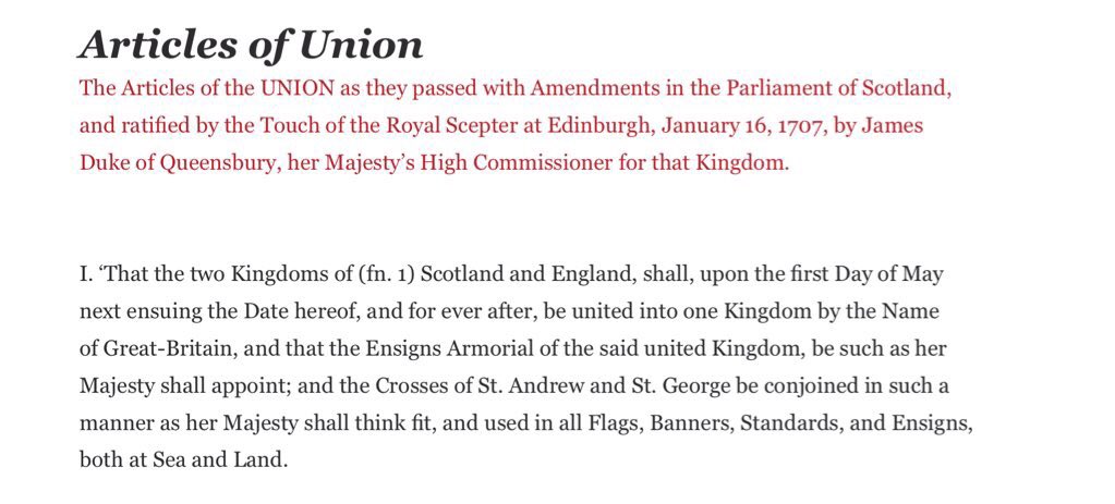 Scotland and England are in a voluntary union which can be dissolved at any time.MYTH.Union of Crowns was 1603. The Acts of Union created ONE Kingdom (a synonym for country then).It’s in black & white.Germany & Italy similar. Prussia & Piedmont joined with smaller states.