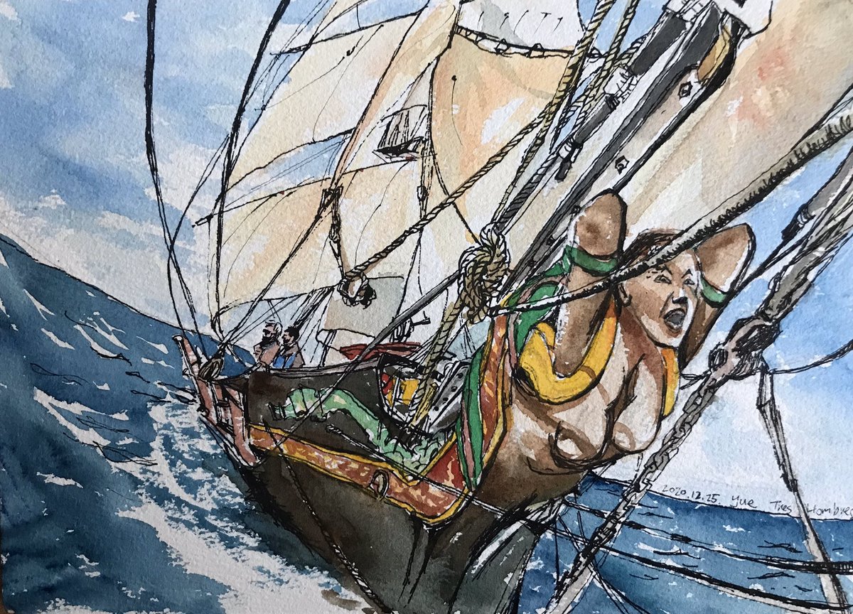 DrawingSailor's tweet photo. Tres hombres. Would love to sail with her someday. 40/100

#100daysofprojects #watercolor #marineart #tallships #boat #sailing #drawing https://t.co/ECHQG3ejbj