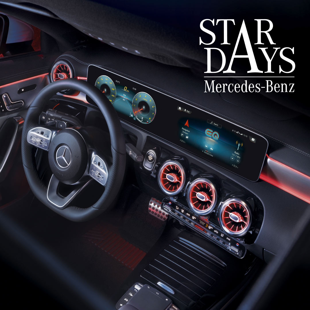 Prenez place. Les Star Days* sont là. Jusqu'au 30 janvier.
Découvrez toutes nos offres exclusives en ligne  ➡ bit.ly/2K2Mmgz

Une question, un projet ?
Contactez-nous ➡ bit.ly/3nBg8Xz

*Journée Etoilées.
#MercedesBenz #StarDays