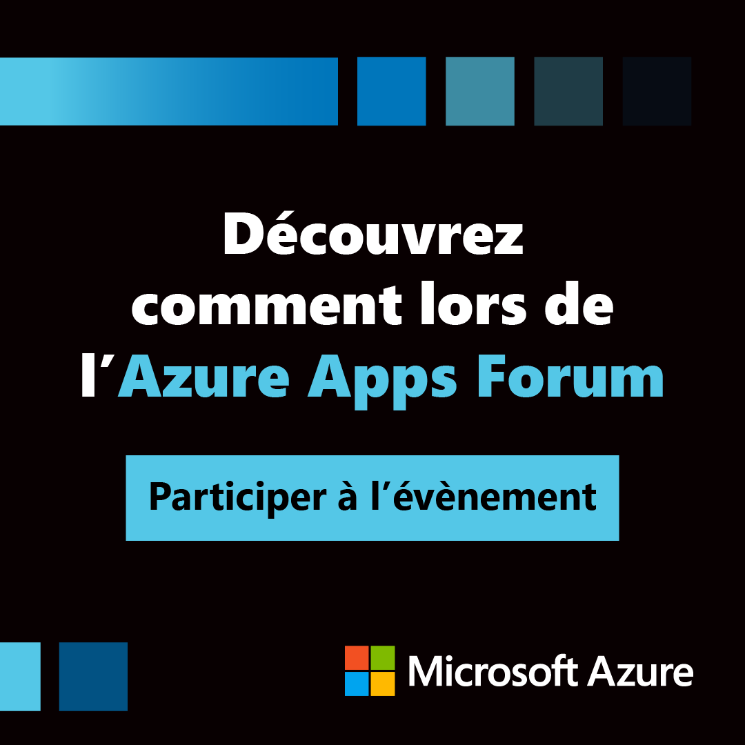 Azure_France's tweet photo. 📣 Rdv le 28/01 pour tout savoir sur les solutions imaginées par les équipes de l'#Azure ☁ Engineering Group lors d’une matinée unique de démos et d’échanges. Inscrivez-vous dès maintenant à l'#AzureAppsForum !  ⤵
