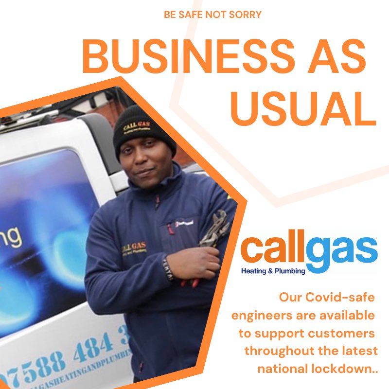 Business as usual for CALLGAS Heating and Plumbing throughout the latest national lockdown

Call us on 07588484303 send an email to besafe@callgas.co.uk

Or visit our website
callgasheatingandplumbing.co.uk

#callgasheatingandplumbing #plumberservices #birmingham #heatingandwater