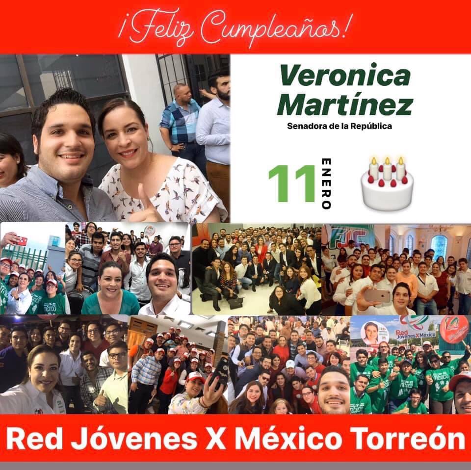 RJXM_Torreon's tweet photo. ¡Muchas Felicidades Senadora @Veronica_mtz , que siga cumpliendo muchos años más, que tenga excelente día, reciba de todo el equipo #RedTorreón un fuerte abrazo🤗 bendiciones!🙏🎂🎉🙌🏻👏🏻
#LaRedLaHacemosTodos🇲🇽
#LaRedFuerteDeMéxico💪🏻 https://t.co/Nn8iYhZ3k2