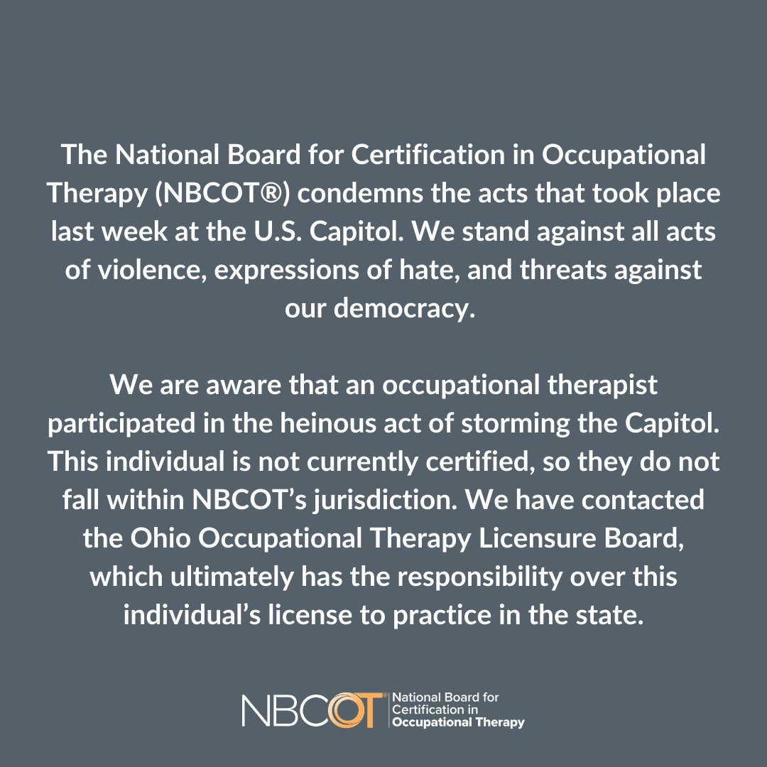 An important message from NBCOT.