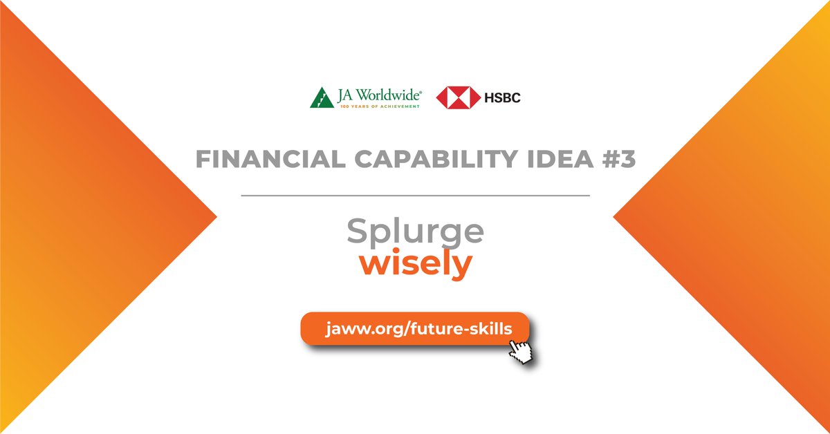 A large proportion of millennials believe they have too much debt? Does that mean you have to stop spending completely to reach your financial goals? No! Small, infrequent splurges--paid in cash--can actually help you stick to your goals. More ideas: jaww.org/future-skills