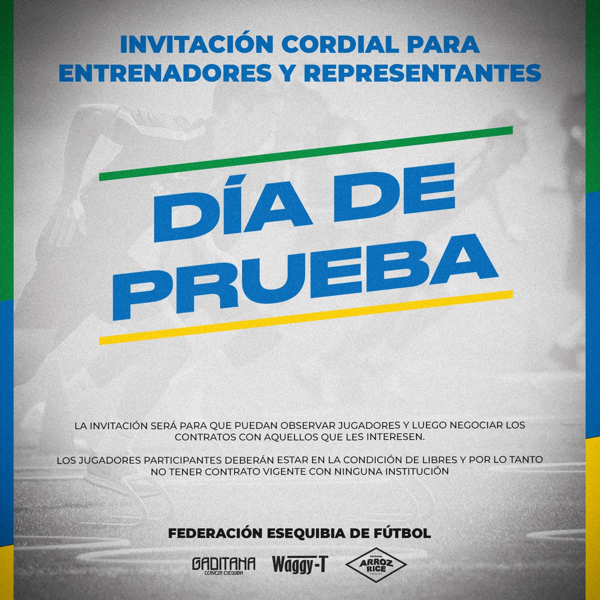esequibia's tweet photo. ❕PRUEBA DE JUGADORES❕

Este viernes 15 de Enero estaremos realizando una sesión de pruebas de jugadores en vivo. Solicitamos a los equipos que deseen enviar un representante para asistir a la misma que nos contacten para facilitarles mas información. https://t.co/gbkAa30EOg