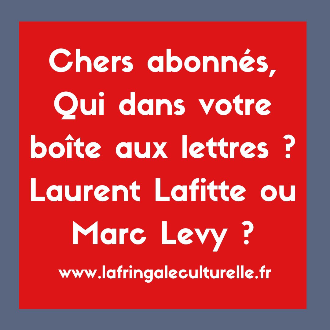 LaFringaleClle's tweet photo. #NouveauNuméro
Chers abonnés,
Lequel voulez-vous ?
@Marc_Levy ou Laurent Lafitte ?
Pour commander : https://t.co/3bjcCGY05Z
Belle lecture !
PS : Les magazines partent mercredi pour une livraison fin de semaine. C’est le moment de commander. https://t.co/Cdtx2uO8T0