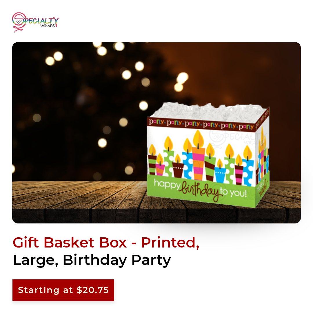 SpecialtyWraps's tweet photo. Add uniqueness to the style of presenting gifts to loved ones on their birthday. With our Large Gift Basket Box printed with Birthday wish is an ideal product to bring a smile on the face of the recipient. Buy today! https://t.co/utfbI3M2Ip

 #basketboxes #giftbasketbox #boxes https://t.co/td7EmX181B