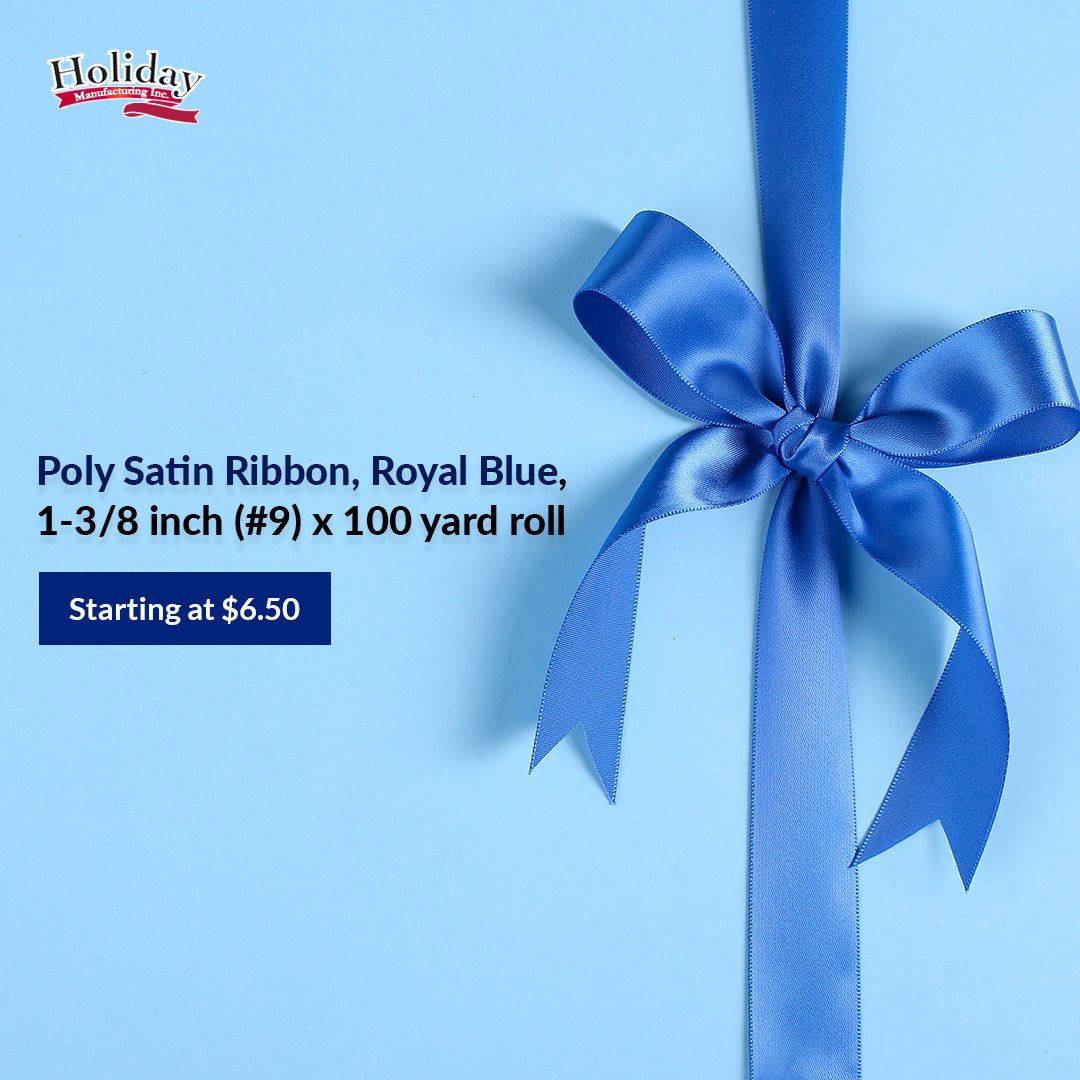 Holidaybows's tweet photo. With the smoothness and shine of poly satin ribbon and grace and royalty of royal blue shade, offer impressive decoration supplies to your customers with our cut edge &amp; weather proof ribbon available in a roll of 100 yards length. Hurry up! https://t.co/xqsqwiM1bt

#ribbon #gift https://t.co/3gU1q5goFk