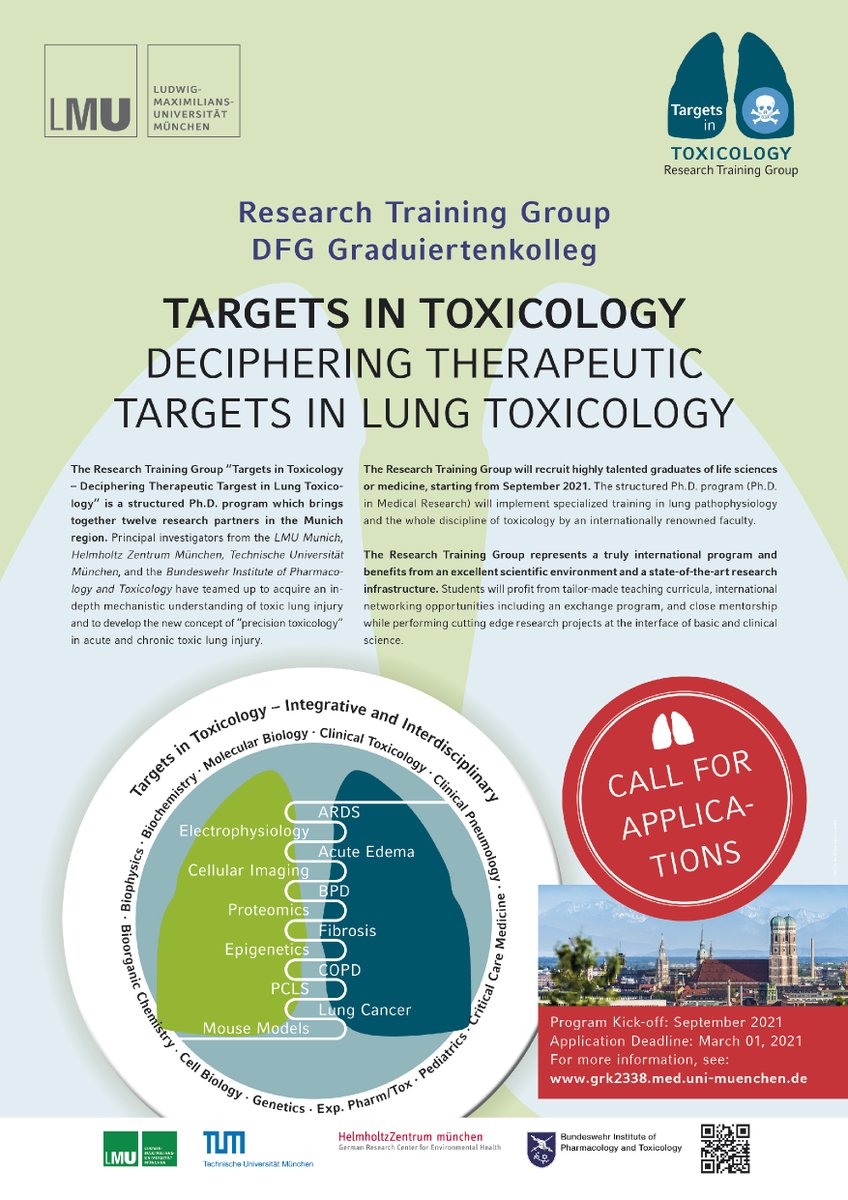 Call for applications - Ph.D. program in lung toxicology! Deadline March 1, 2021 <a href="/Mkg_Lehmann/">Mareike Lehmann</a> @weijnitz @LMU_Uniklinikum <a href="/helmholtz_de/">Helmholtz</a> <a href="/atscommunity/">American Thoracic Society (ATS)</a> <a href="/ATS_RCMB/">ATS_RCMB</a> <a href="/EarlyCareerERS/">ERS Early-Career Members</a> <a href="/3Assembly/">ERS Assembly 3</a>