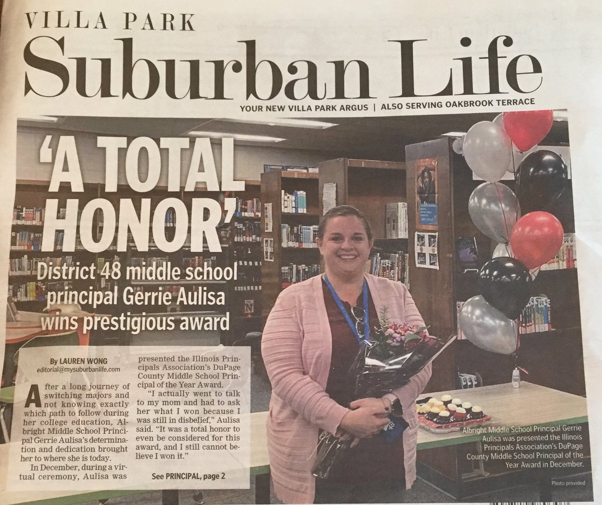 I am so proud of my daughter, Gerrie Aulisa!  She was presented the Illinois Principals Association’s DuPage County Middle School Principal of the Year Award!
