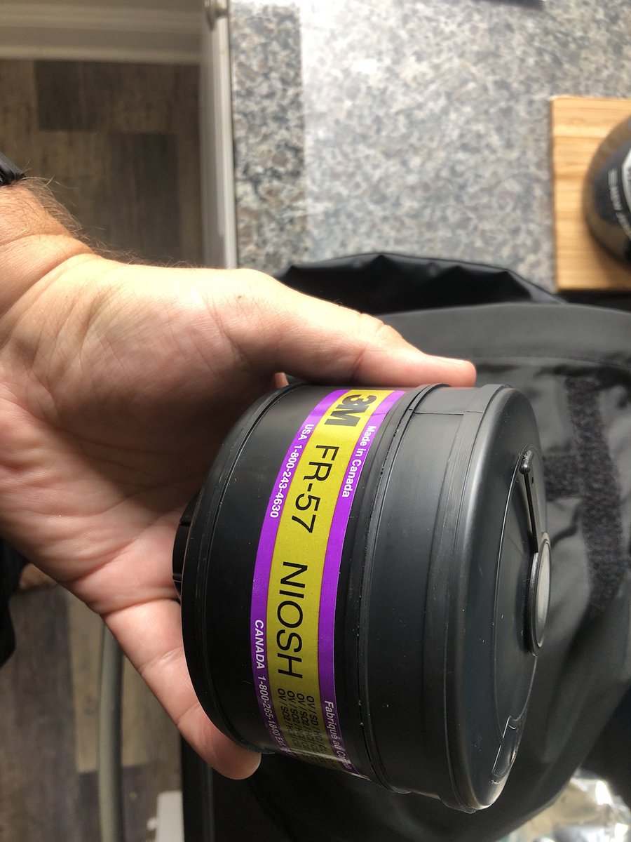 Look for the universal, across all manufacturers, the Olive and Magenta color markings on these specific canisters. Sometimes referred to as riot canisters or crowd control canisters. CBRN canisters will work but cost more and are bulky.