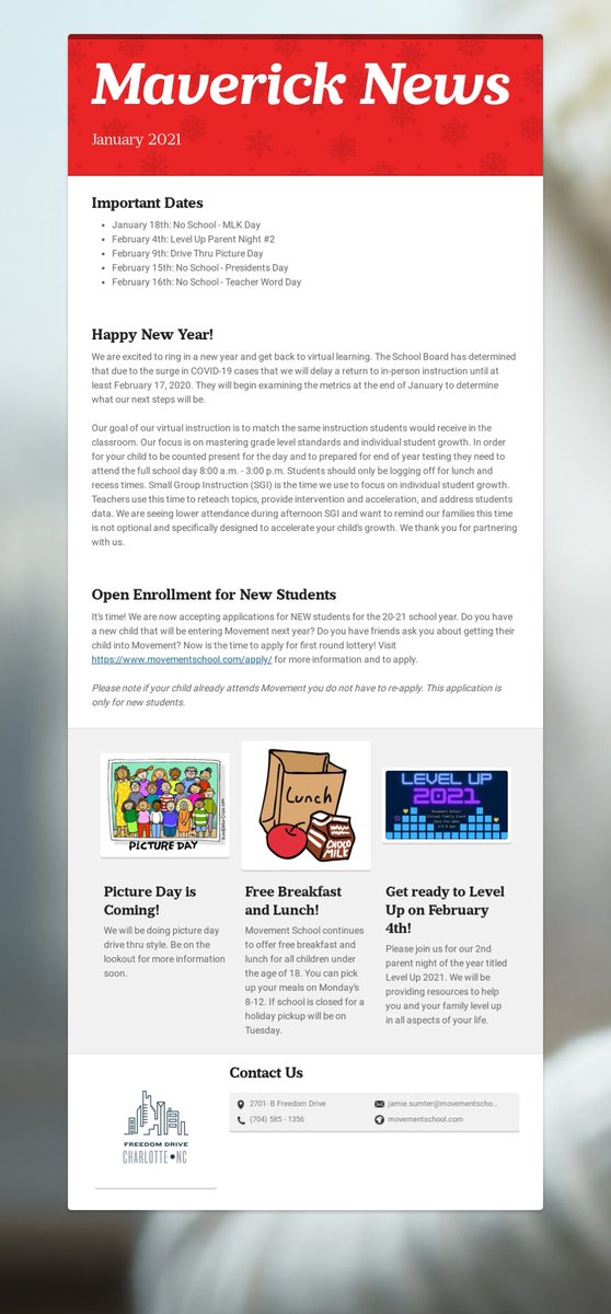 MovementSchools's tweet photo. January School Newsletter attached. https://t.co/mIckl7O4LH