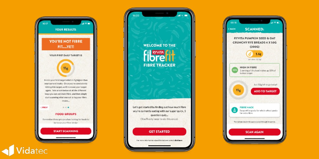 VidatecForLife's tweet photo. Through their FibreFit campaign @Ryvita wanted to help the nation improve its diet and a mobile app which would incentivise the challenge in a compelling way. Read our latest case study https://t.co/dCdTnQqbbN #appdevelopment #ryvita #fibrefit #technologyforlife https://t.co/LUVQfDHEU9