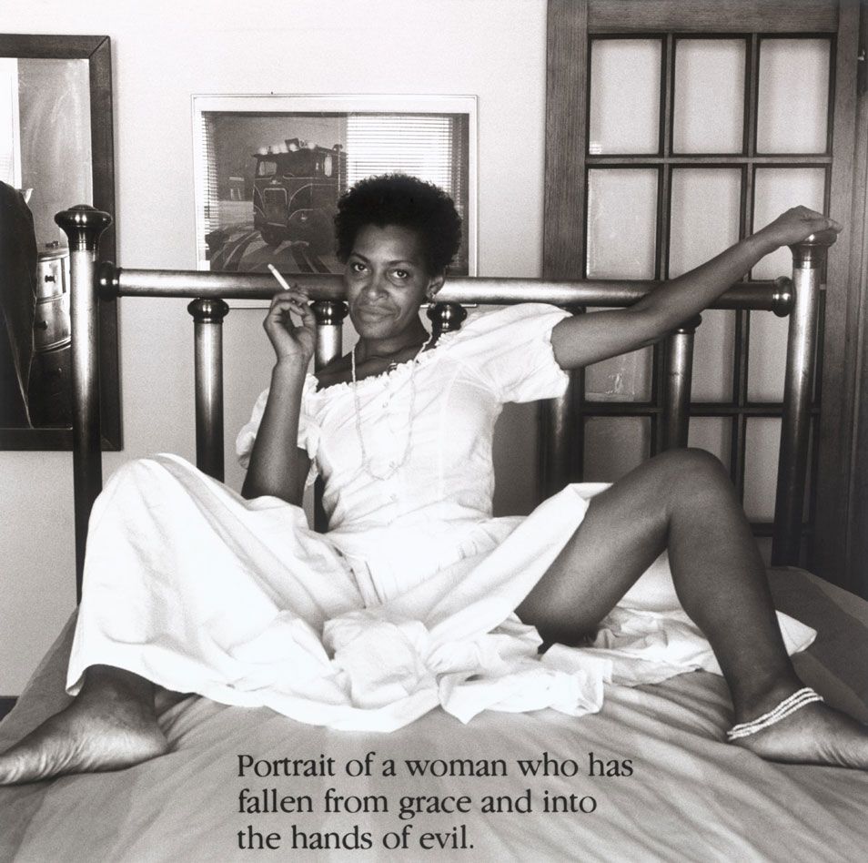 Carrie Mae Weems, Portrait of a woman who has fallen from grace and into the hands of evil.