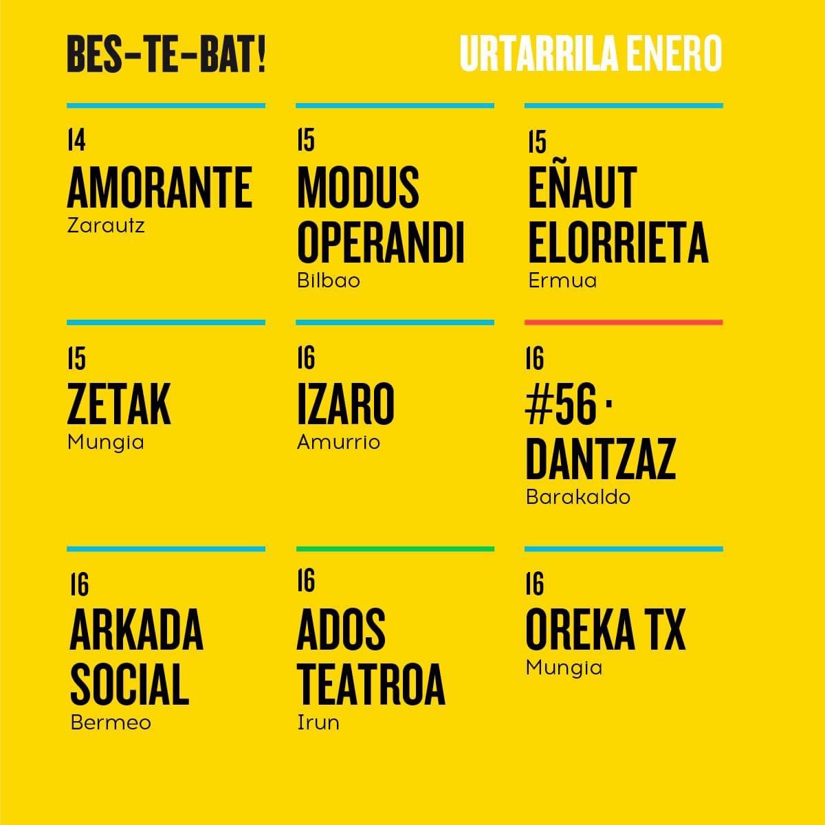 BagaBigaeus's tweet photo. 🎶Zuzeneko arteen zirkuitoa/Circuito de las artes en vivo🎶
🔹 Urtarrilak 14 Enero. @DientesdeLuna
Sopela (Kurtzio Kultur Etxea)
🔹 Urtarrilak 15 Enero. Modus Operandi
Bilbo (Sala Santana 27)
#musika #musica #musikarium #hesian #bilbo #sopela #bagabiga https://t.co/rOEAAHDNjd