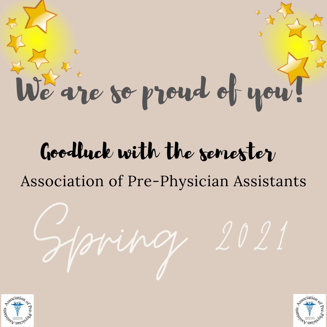 Hey! APPA members! happy first day of the spring semester ✏️ Hope you guys had a great winter break❄️ We wish everyone the best of luck 📚 We hope to see you soon!