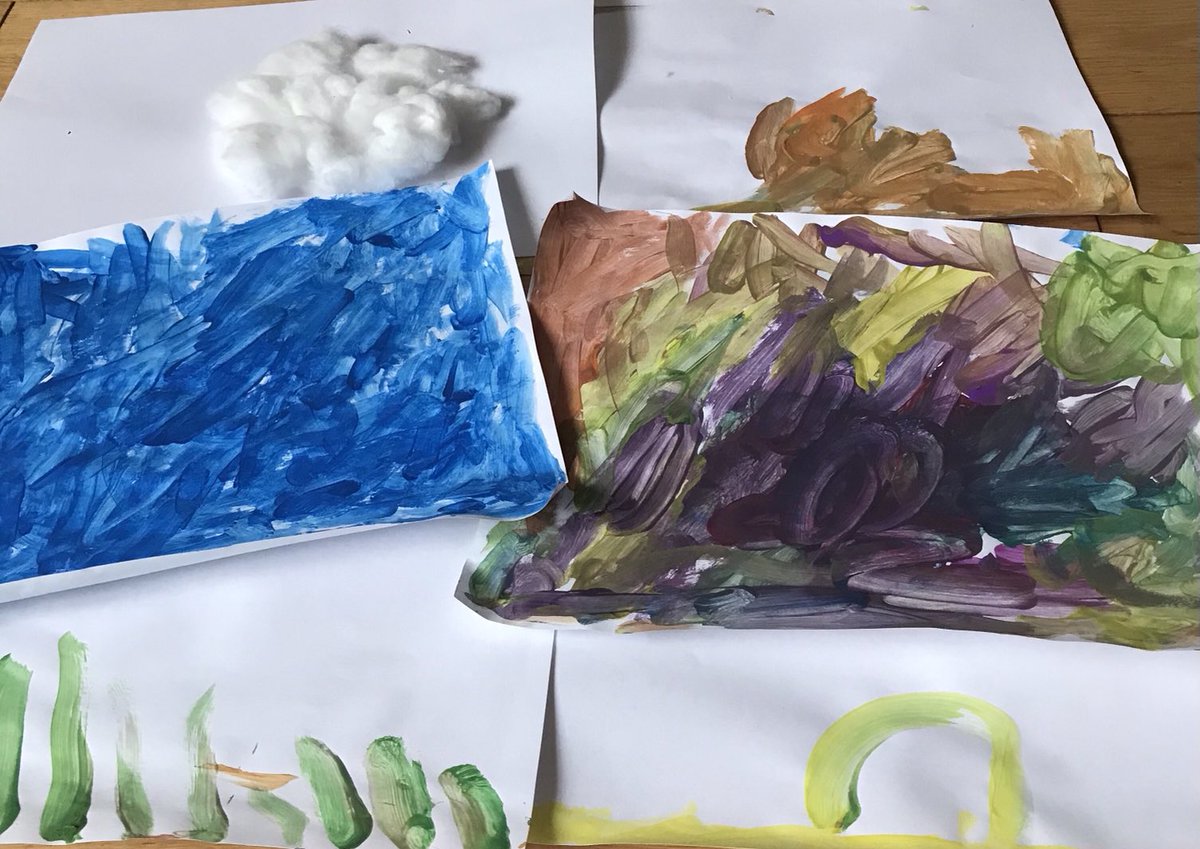 elmaund's tweet photo. Arlo’s front cover of a book and paintings from scenes from ‘I’m going on a Bear Hunt’!
⁦@ParkMalmesbury⁩ https://t.co/aRcEYMqRbB