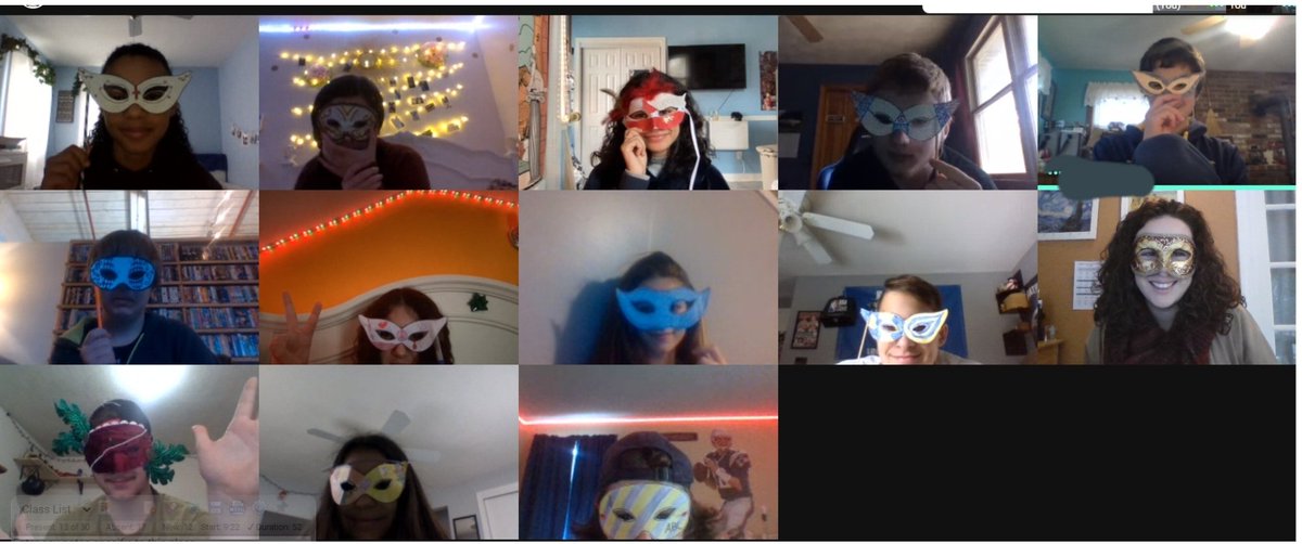 MsCambioCHS's tweet photo. Some highlights from a virtual ballroom party with my 9th graders studying characters in Romeo and Juliet. 🎭 @CoventryOakers @OakerELA https://t.co/Zxk20lz59Q