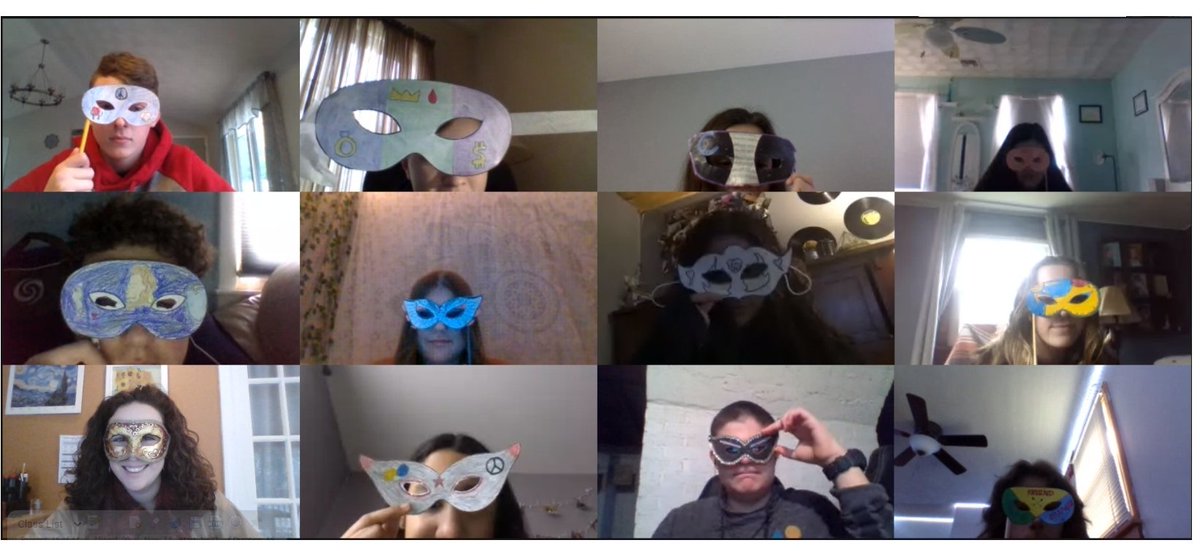 MsCambioCHS's tweet photo. Some highlights from a virtual ballroom party with my 9th graders studying characters in Romeo and Juliet. 🎭 @CoventryOakers @OakerELA https://t.co/Zxk20lz59Q