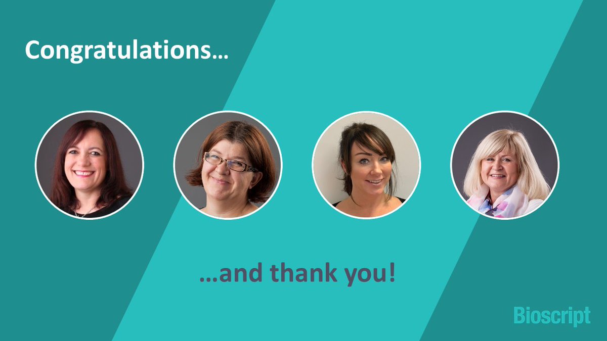 Bioscript_Group's tweet photo. Wishing a Happy Bioscript Birthday to Helen (9 years), Chris (5 years), Gabrielle (4 years), Liz (4 years) and Dianah (3 years), who are celebrating their work anniversaries with us this January. A big thank you to you all for your hard work and dedication! #wearebioscript https://t.co/PhbnzgsNUX