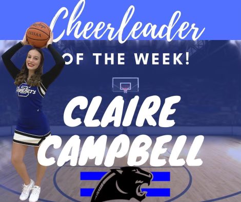 BoroCompCheer's tweet photo. Basketball Cheerleader of the Week! ππ Claire Campbell! π£π
Claire is described by her teammates as positive, funny, a great cheerleader, hard-working, happy, very approachable & always creates a fun atmosphere! #cheerleading #springboropanthers #Juniors #classof2022 https://t.co/sApMZ9Ltju