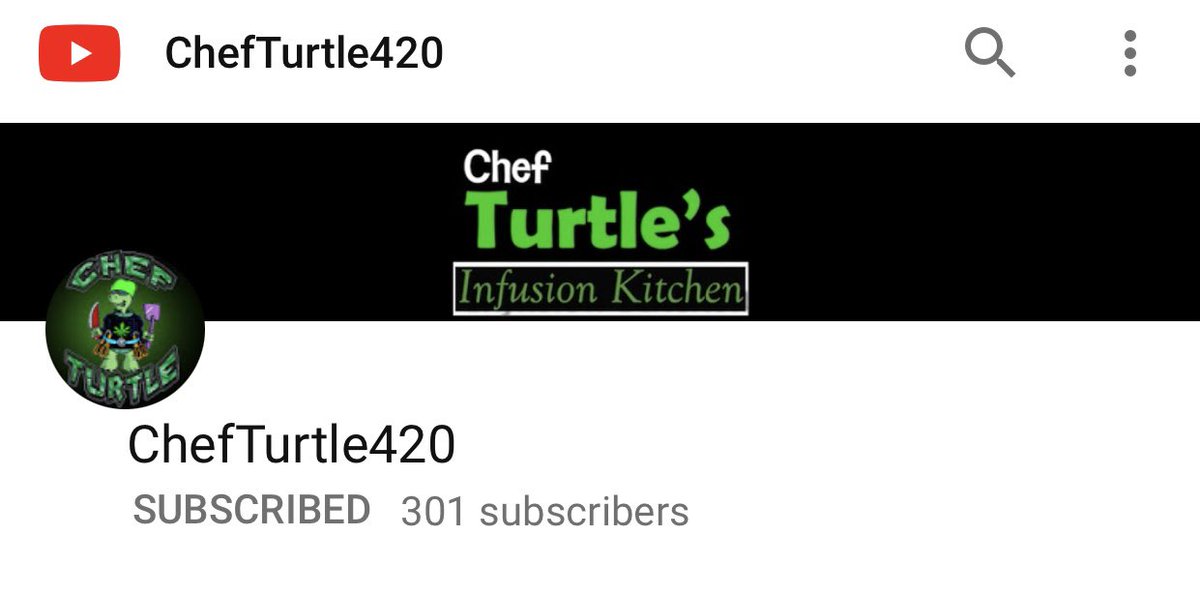 ChefTurtle2's tweet photo. We have officially hit over 300 subscribers!! Thank you everybody for all your support!! We start filming new episodes today!!๐ข๐ #chefturtle420 #chefturtlesinfusionkitchen #weed #YouTube #420cooking #cannabisindustry #infusionchef https://t.co/ZAHOzcHcQ6