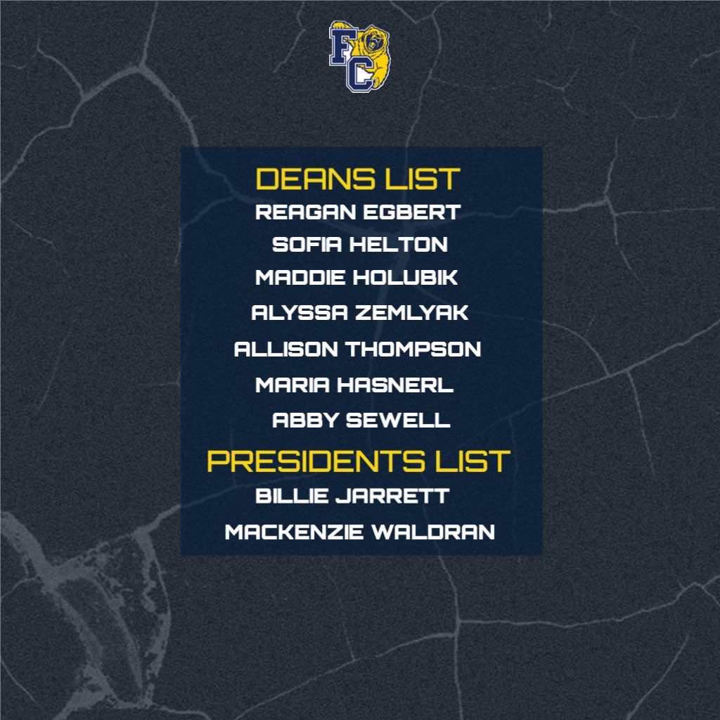 Team GPA and honors for the fall semester are in. Congrats ladies! 

#StudentAthlete #FCVB 📚🏐