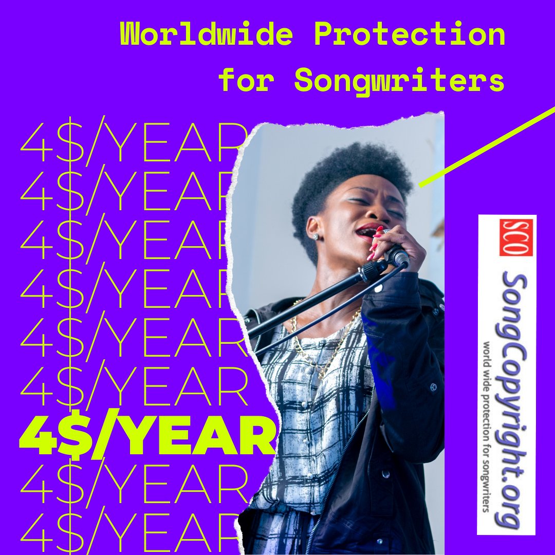SongCopyright's tweet image. SongCopyright.org is the world's leading independent music copyright registration service. For only $4 a year you receive the most complete international copyright protection and legal cover for songwriters available.

songcopyright.org