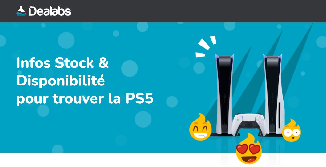 Dealabs's tweet photo. 📢 Une page dédiée à la PS5 sur Dealabs !
Toutes les dernières infos sur le stock, les sites à surveiller en priorité... 🔥 
➡ https://t.co/Up7CHR4W3A ⬅ 
#bonplan https://t.co/53e60Brg0J
