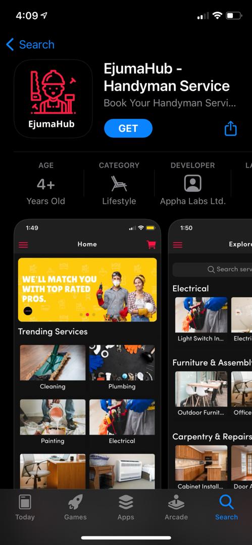 T_maine's tweet photo. Finally we @apphalabs launched @ejumahub on AppStore today 🥳🥳🥳

Ghana’s leading handyman service platform 🙌🏽
Download Now
https://t.co/NXzoXFq9qD

#ejumahub #apphalabs #AppStore #codemickey https://t.co/hFj9zF9Jvq