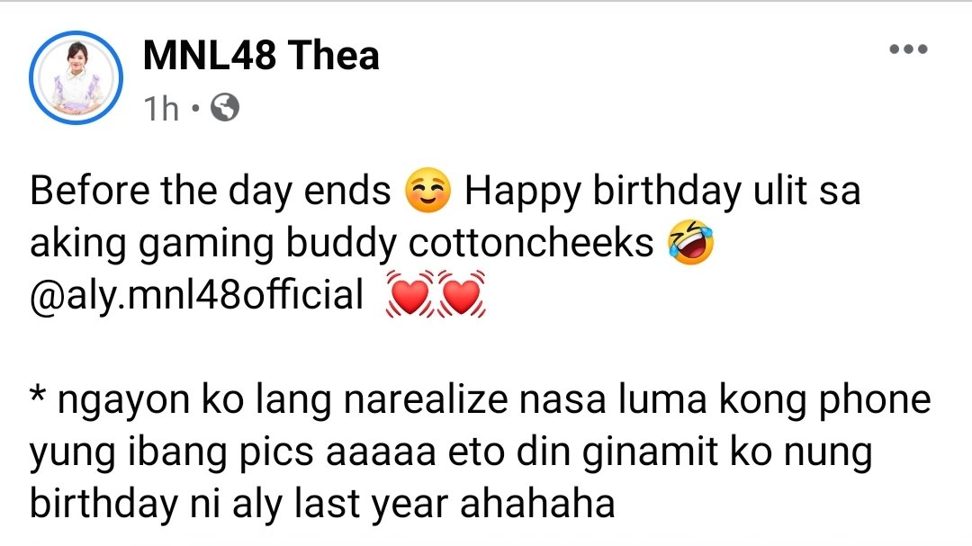 ollehALY's tweet photo. From Thea's FB Post 210111

#Happy20thALYmazing
#MNL48Aly #MNL48Thea #MNL48 https://t.co/6OVM8ArQVU