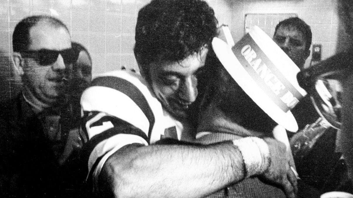nyjets's tweet photo. 52 years ago today: the greatest upset in NFL history.

📸 Tony Tomsic / AP https://t.co/kyovX6llvk