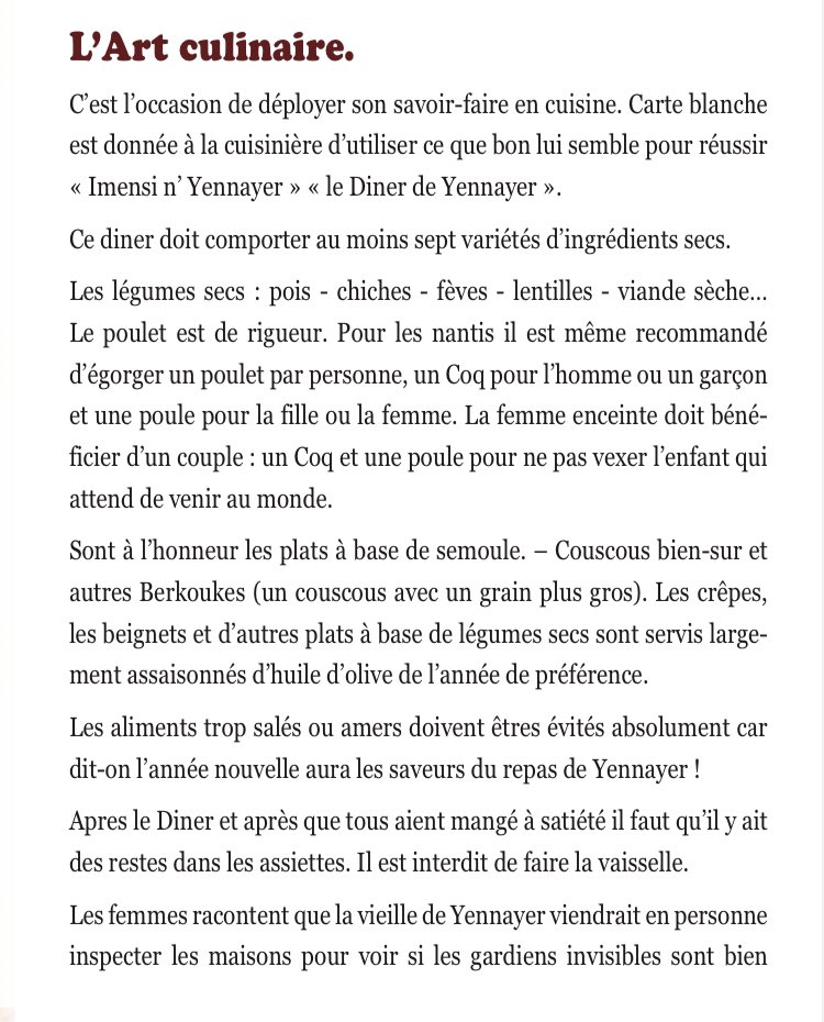 Les aliments trop salées ou amère doivent être évité car on dit que l’année sera à l’image du repas de ce soir. Quelques traditions culinaires liée à ce jour.