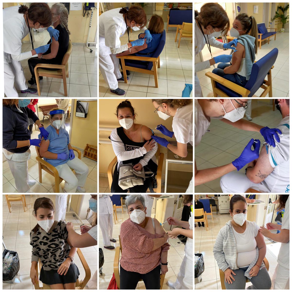 Resi_San_Sebas's tweet photo. Esta mañana en el  CSS San Sebastián gestionado por @Clece_  hemos recibido TODOS (residentes y trabajadores/as) la 💉 primera dosis de  VACUNA contra la #COVID19 👏👏que  nos  ha inundado de ilusión y esperanza 🌈#YoMeVacuno #ResidenciasClece @Resi_San_Sebas https://t.co/bR0D0jUP0m