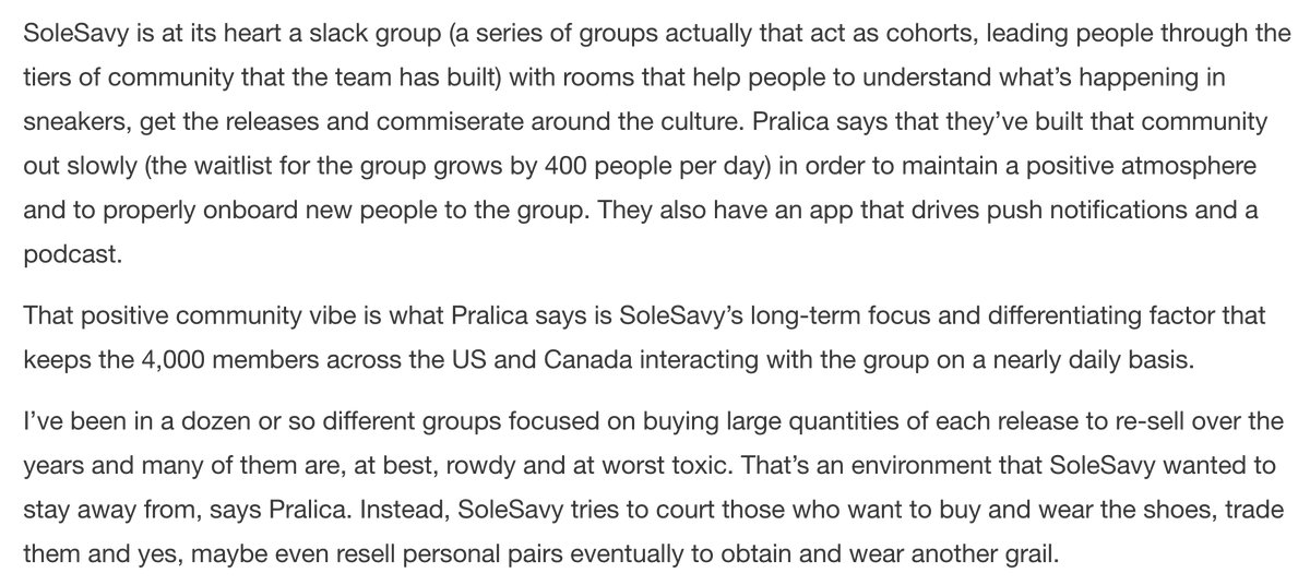 SoleSavy is a 4,000 member group built on Slack and other tools that engages a community of people driven by a common passion. This is the new template for commerce.