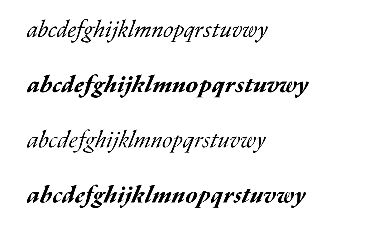 A quick and dirty screenshot on how the italic is shaping up in  #DuPincel. I particularly like the way the lc g and vwy are looking. There are many counter and stem weight adjustments still, even angles (see u in the first line, w in the third.