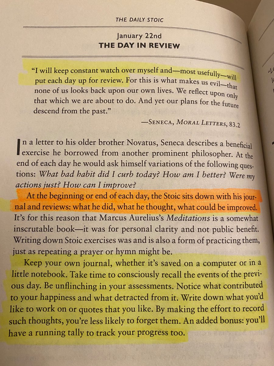 I've read many books on stoicism, but it wasn't until I started journaling and reflecting on life (much like Marcus Aurelius), that I felt much more at peace.I now know to:• Appreciate what you have• Focus on what you can change • Don’t worry about the things you can’t