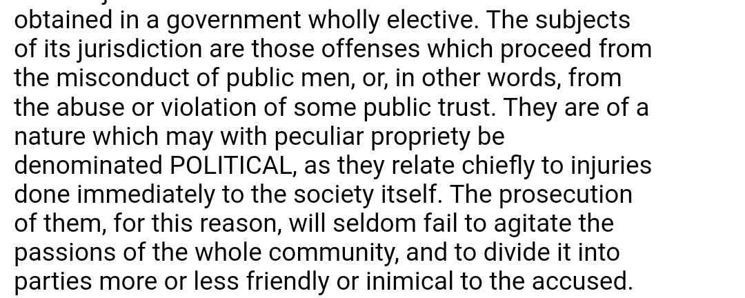 Look at the words of Hamilton (on his birthday!) in Fed. 65. This would be a political process. Legal issues aside for the moment, there has been a violation of public trust and there are injuries to society.