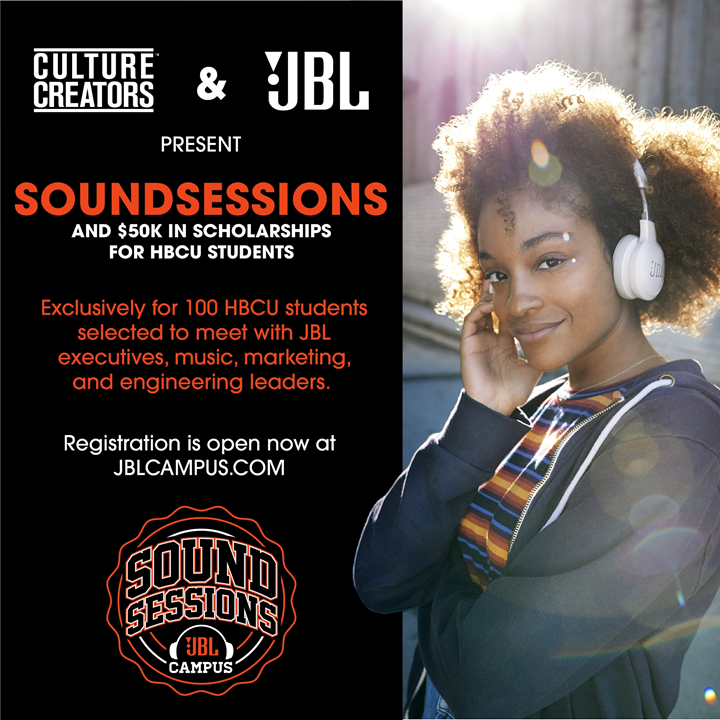 Culture Creators is providing opportunities for HBCU students in music production, marketing, business, technology, or engineering, to get ahead in their careers. Registration link: jblcampus.com/HBCUSoundSessi…. Registration closes  January 13. ncatsga #ncatsuab #ncatcop #ncatcahss