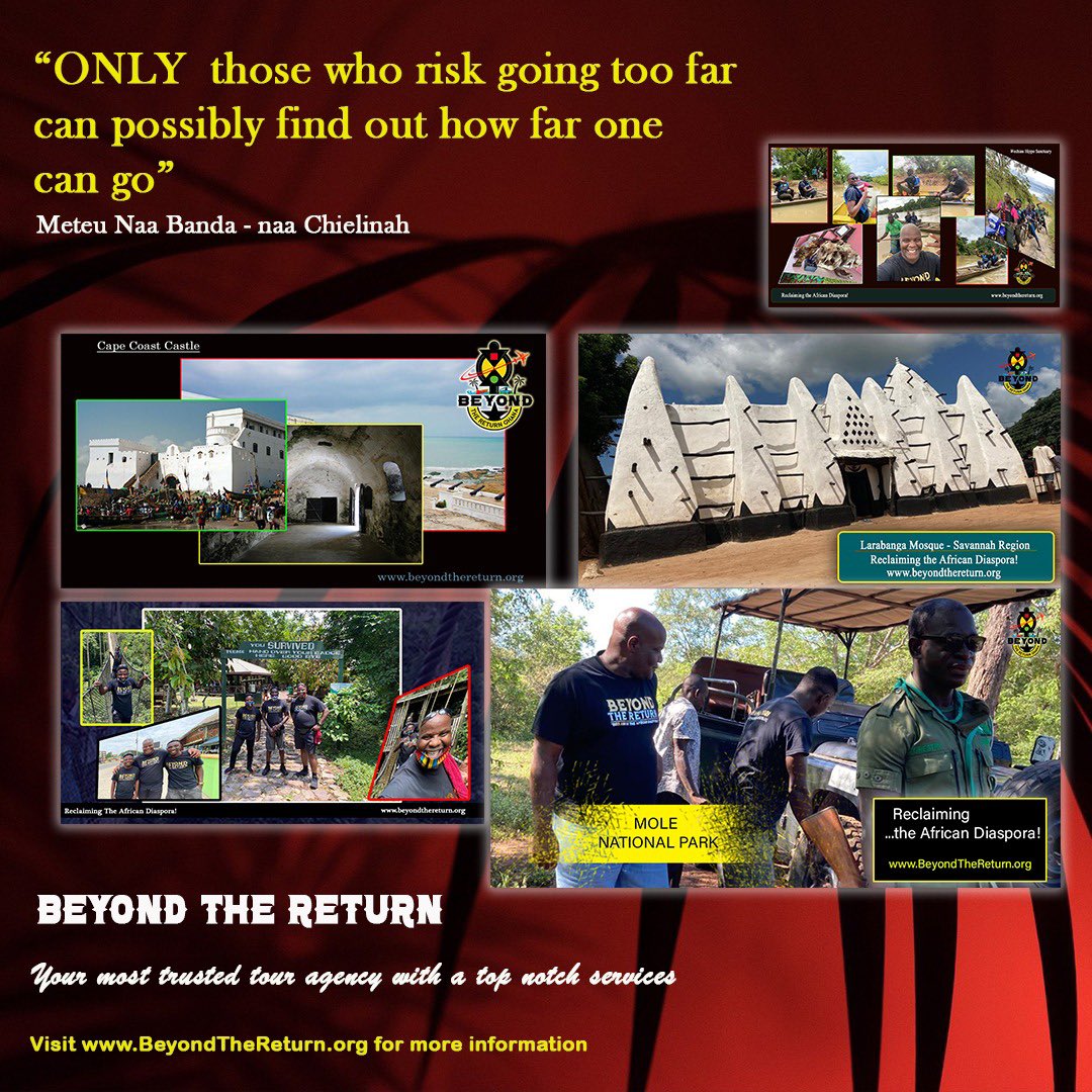 ghbeyondreturn's tweet photo. Your most trusted tour agency with top notch services. Visit our website @ https://t.co/imCfZsqZog for more information.
#beyondthereturn2021 #mojaevans #ghanarocks #travelafrica https://t.co/d8pX7rz0Ar