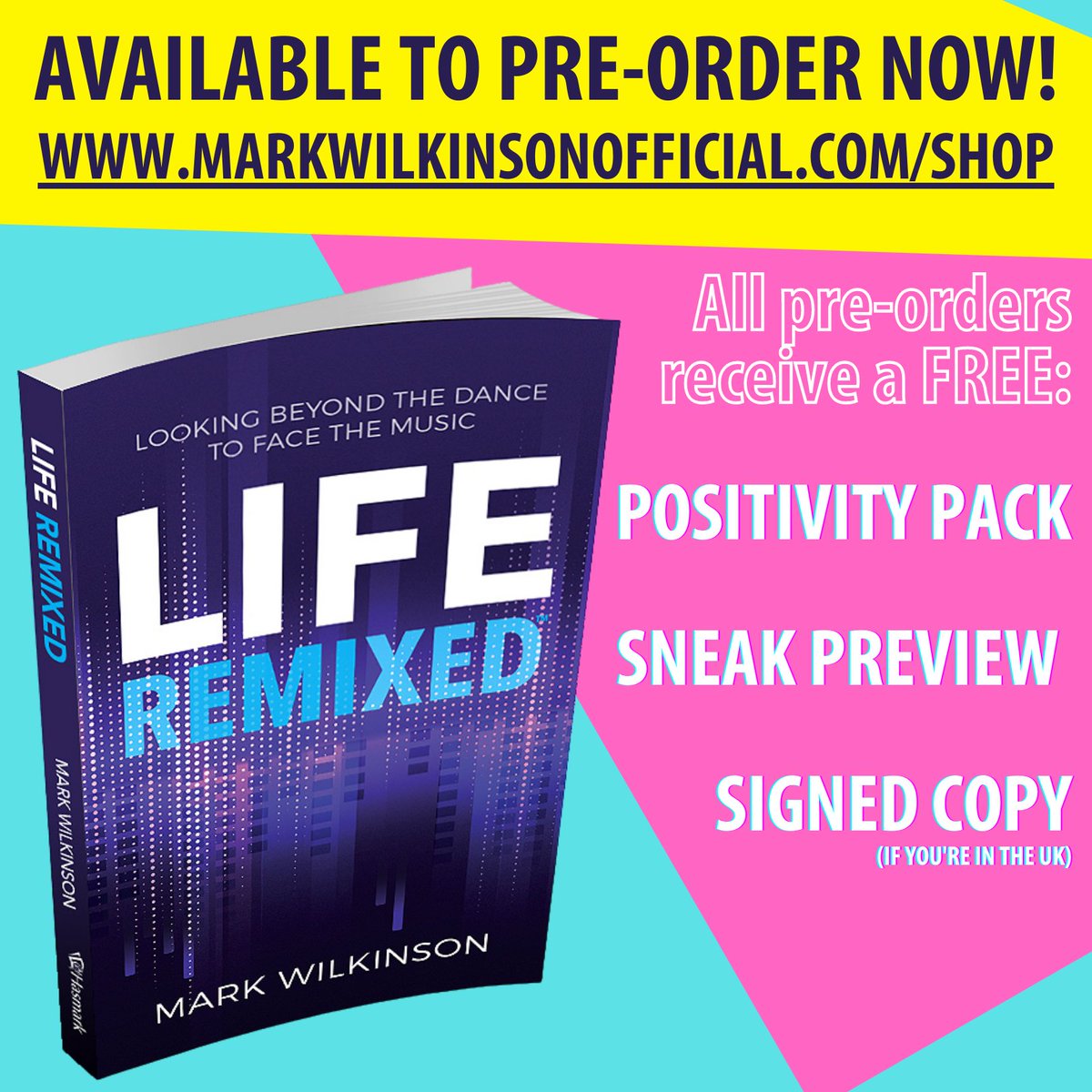 liferemixedbook's tweet photo. Life Remixed is out on 23rd February 2021 but if you pre-order with me directly, you'll receive a free positivity pack, a sneak preview AND a signed copy (for all UK residents). What's not to love!
Thank you! Mark x
#2021books #selfdevelopmentbook #djlife #djbook https://t.co/NyjI2XmniJ