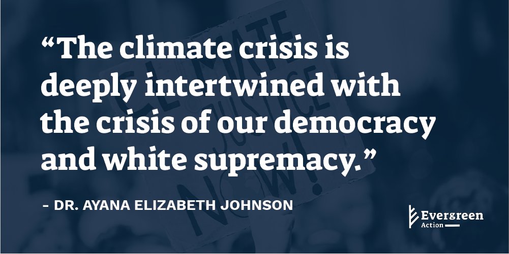 “The climate crisis is deeply intertwined with the crisis of our democracy and white supremacy.” -  @ayanaeliza Since Wednesday’s attempted coup, we’ve taken a step back from social media. But today, we’re emerging bold and clear-eyed and we hope you’ll join us. A thread: