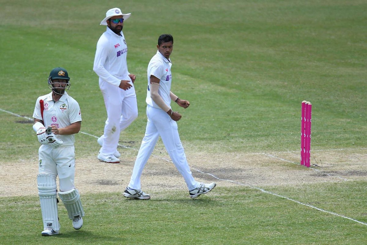 Navdeep Saini making his debut in Test Cricket 4 Team India. Not an easy1 for someone2debut in such circumstances where ur team targeted by al sort of mind games&injury scares.His potential will make him shine in future for sure. Took4ws with 4.10eco.All the best #NavdeepSain
