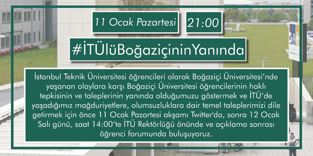 itudayanisma's tweet photo. İTÜ Dayanışması olarak mücadeleyi büyütüyor ve hepinizi dayanışmaya davet ediyoruz. 
#İTÜlüBoğaziçininYanında
@boundayanisma https://t.co/Ho05js0EvW